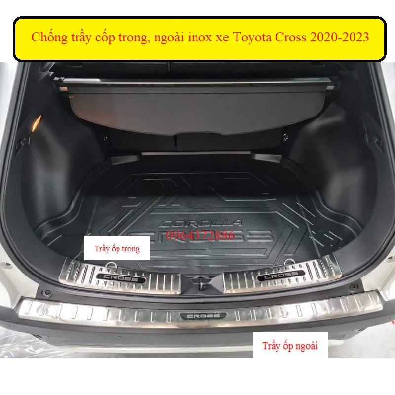 Chống trầy cốp trong, ngoài xe Toyota Cross 2020-2023 inox cao cấp