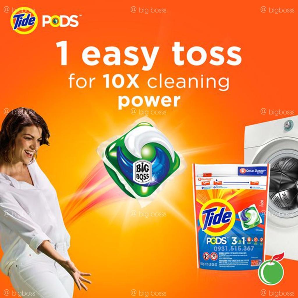 [TÚI 42 VIÊN] Viên Giặt TidePods 3in1. Kết Hợp Nước Giặt - Chất Làm Sáng - Nước Xả Vải. Hàng Chuẩn Mỹ. An Tâm Tuyệt Đối