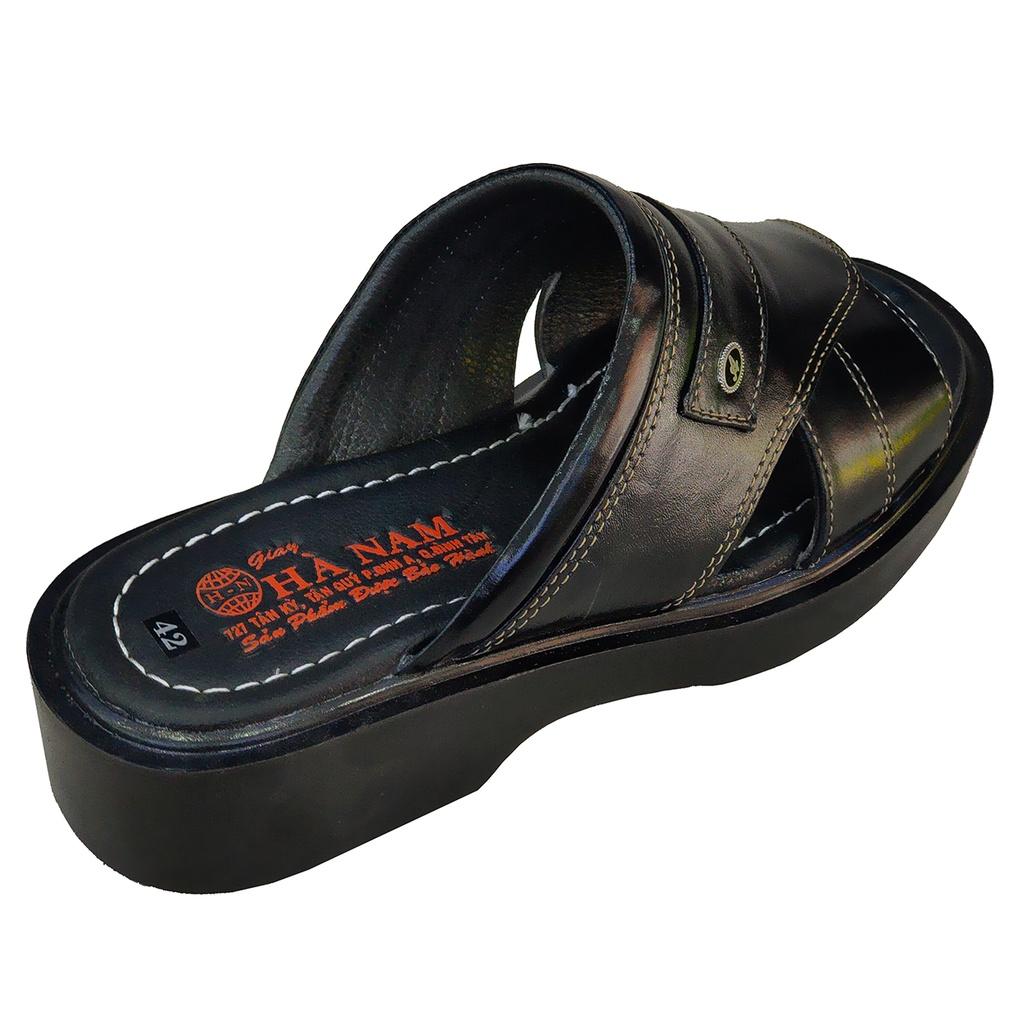 Dép Nam Quai Ngang HÀ NAM Da Bò Thật Cao Cấp DNA2126c