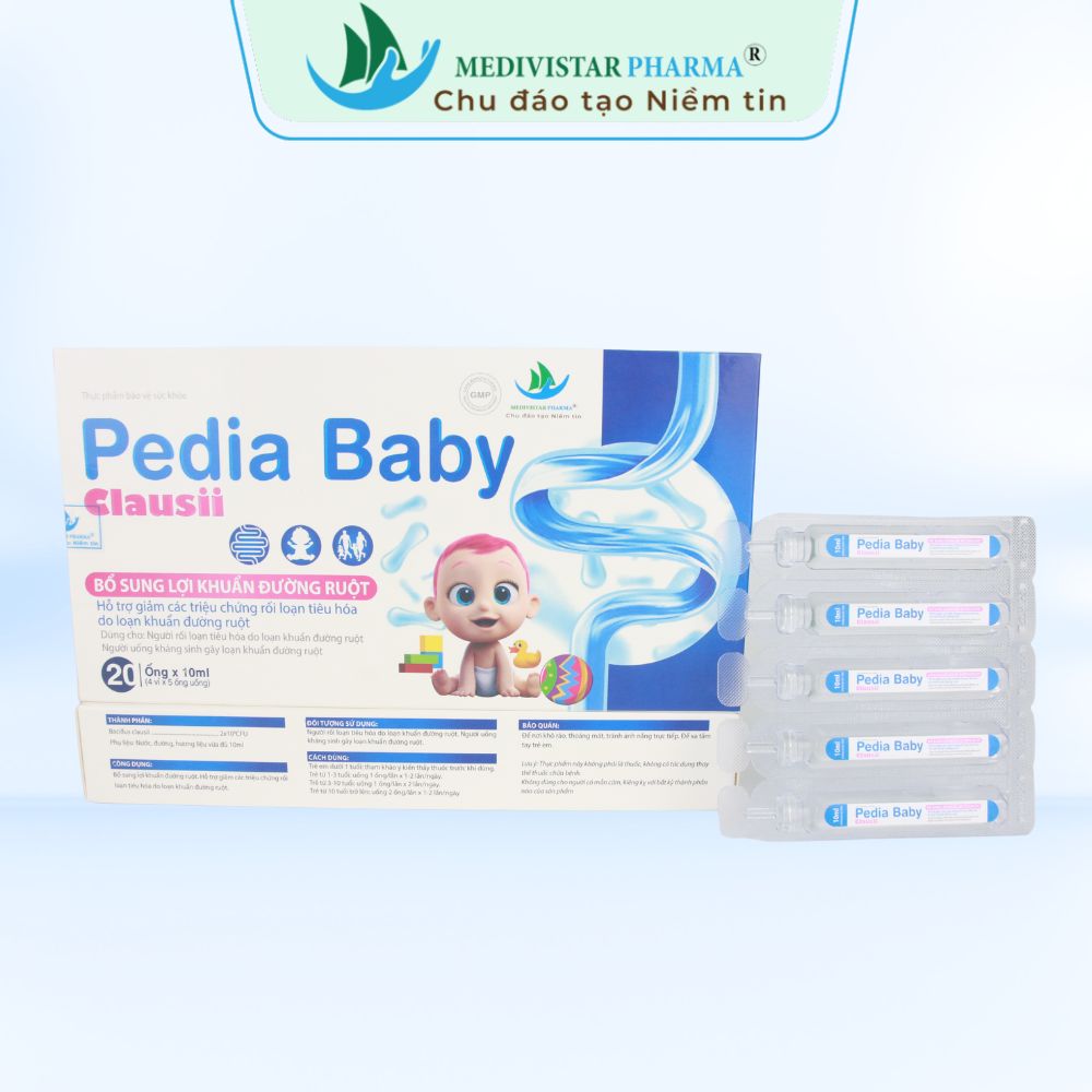 Men tiêu hóa Pedia Baby Clausii Medivistar Pharma, hộp 20 ống x 10ml