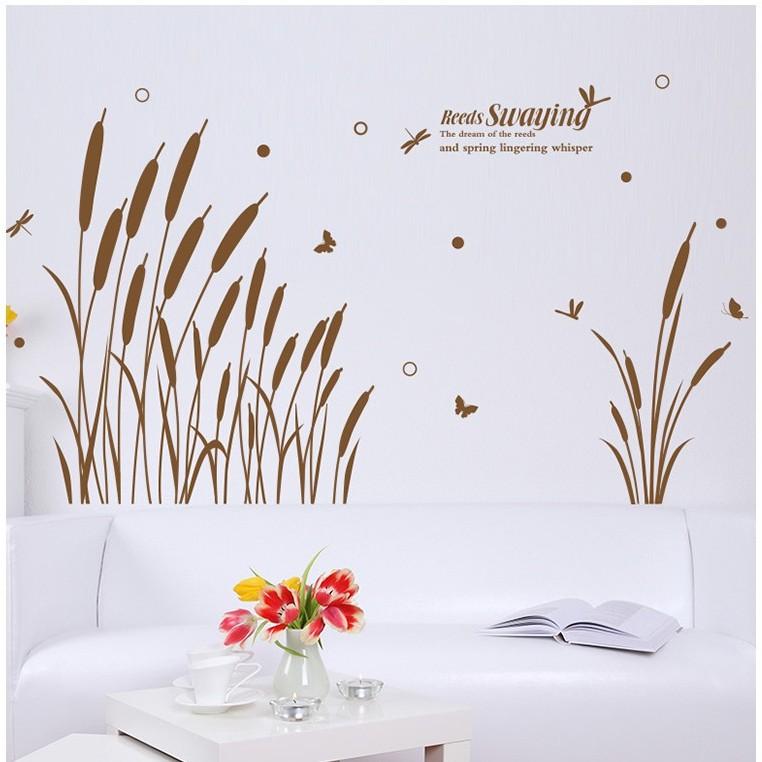 Decal dán tường những bông cỏ lau XL8150