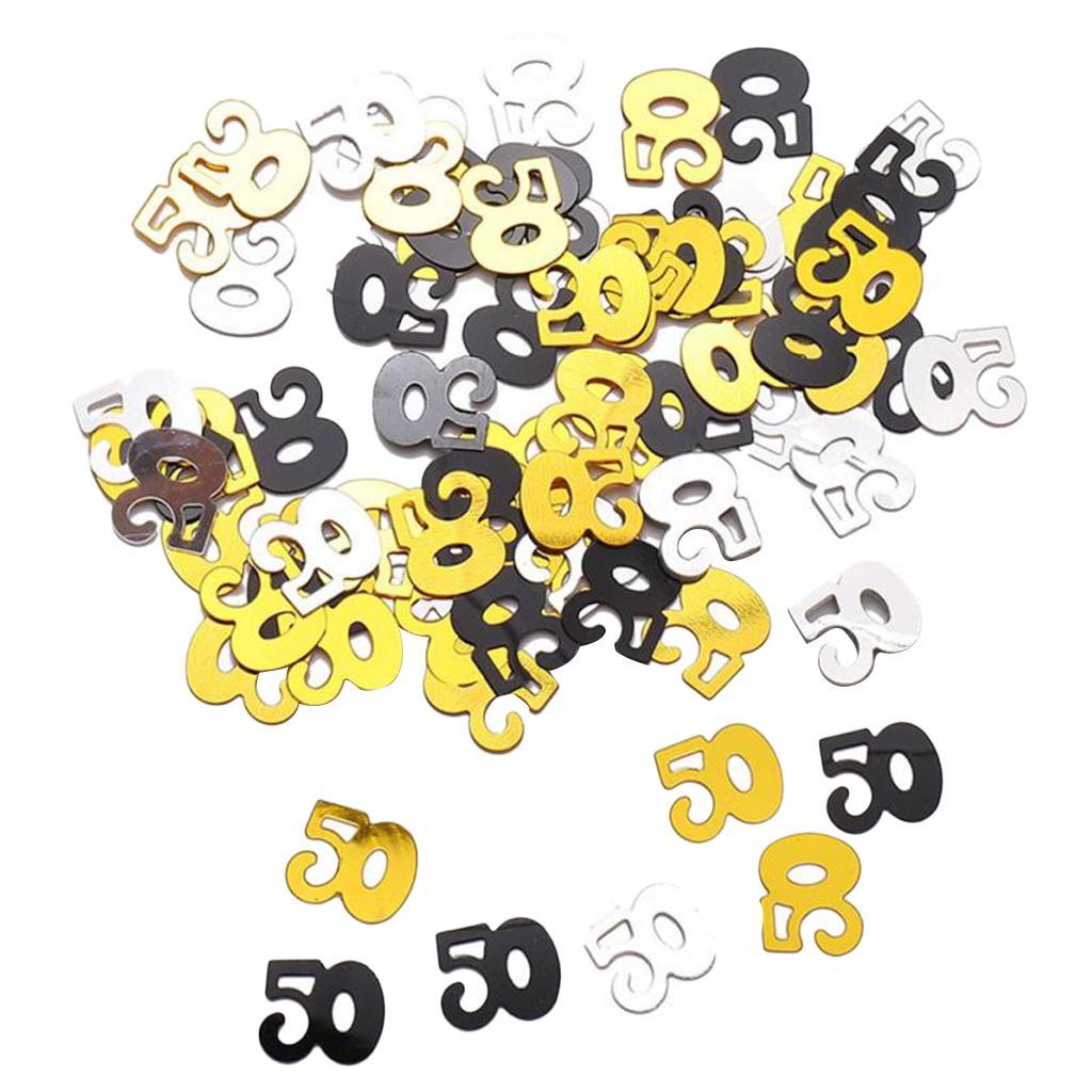 50th Happy Birthday Wedding Throwing Sequins Party Table Ornament Sprinkles