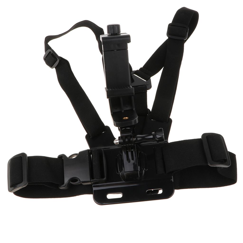 2 Pcs Chest Mount Harness Strap Holder Bracket With Cell Phone Clip Clamp