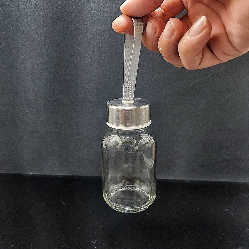 Chai Thủy Tinh 150ML Đựng Nước có dây treo nắp thiếc vặn - Bình Thủy Tinh Đựng Nước ,sữa, trà, cafe – Chai Detox