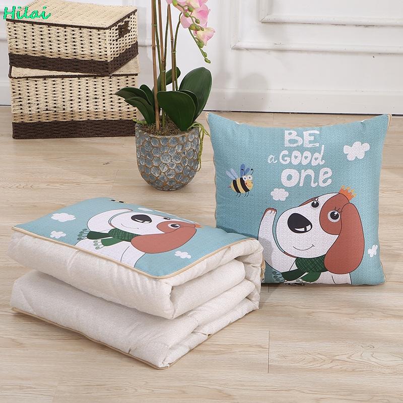 Đa Năng Chăn Có Thể Gập Gối Đệm Bông PP Cho Ghế Sofa Giường Xe Du Lịch 2 Trong 1 Hình Hoạt Hình Gối Đệm Vỏ Chăn Chăn