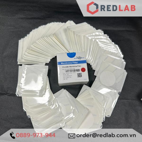 Màng lọc vi sinh MCE đường kính 47mm, lỗ lọc 0.45 µm, tiệt trùng từng tờ , microdisc membrane filter