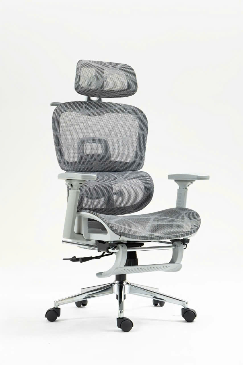 Ghế Công Thái Học Văn Phòng New Beginning NB900 – Ghế Xoay Lưng Lưới, Kèm Tựa Đầu, Tay Đa Năng