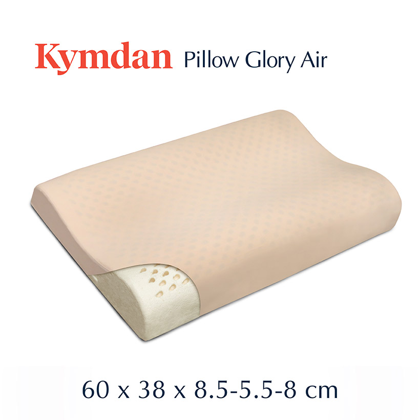 Gối cao su thiên nhiên Kymdan Pillow Glory Air 60 x 38 x 8,5 - 5,5 - 8 cm