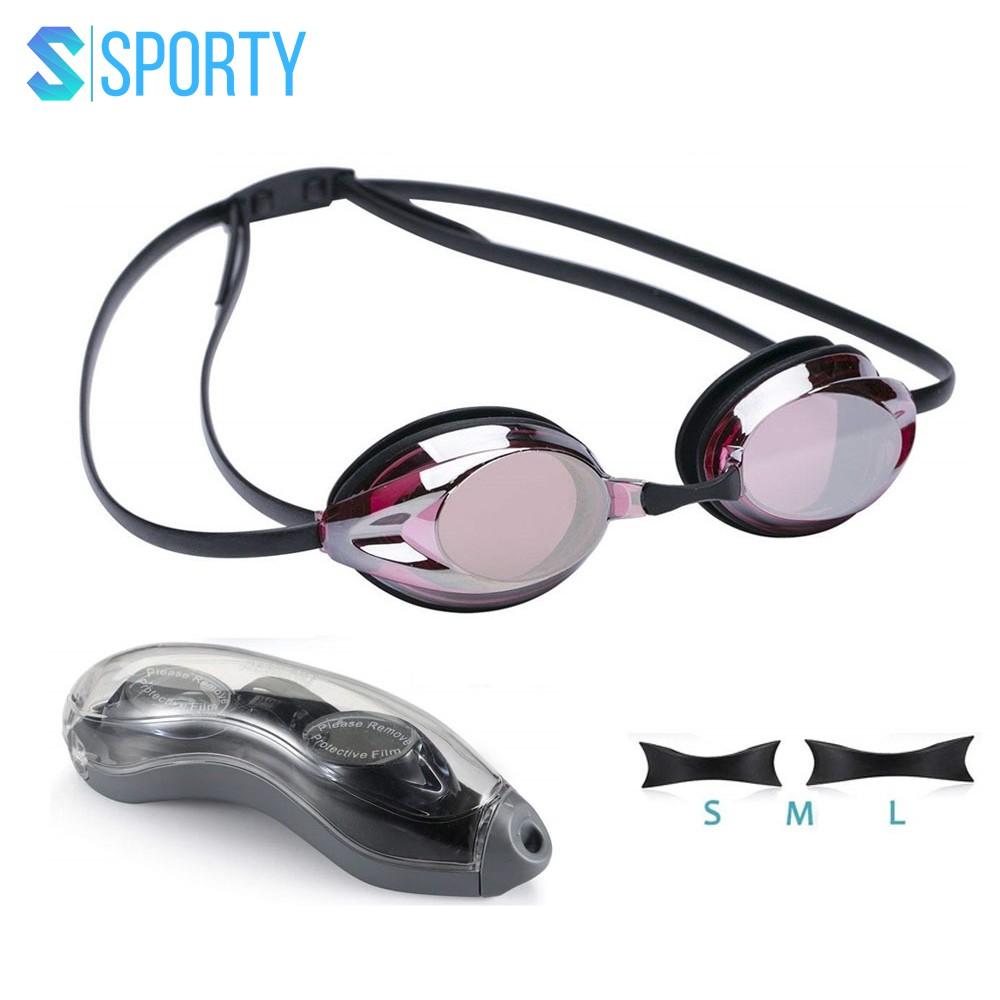 Kính bơi người lớn SPORTY 1154 tráng gương thi đấu chuyên nghiệp mắt kính cản tia UV hạn chế sương mờ