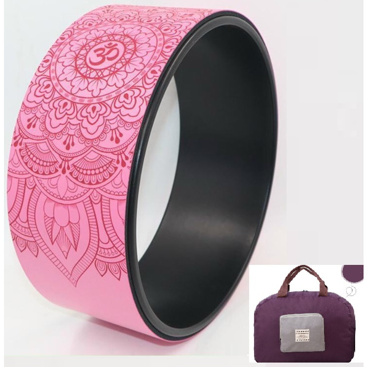 Vòng Tập Yoga 33 14 Cm Pu Tặng Kèm Túi Đựng Vòng Khung Nhựa Abs Chịu Lực 300 Kg Bọc Cao Su Pu In Hoa Văn Chống Trơn Trượt 100 - Hồng Túi
