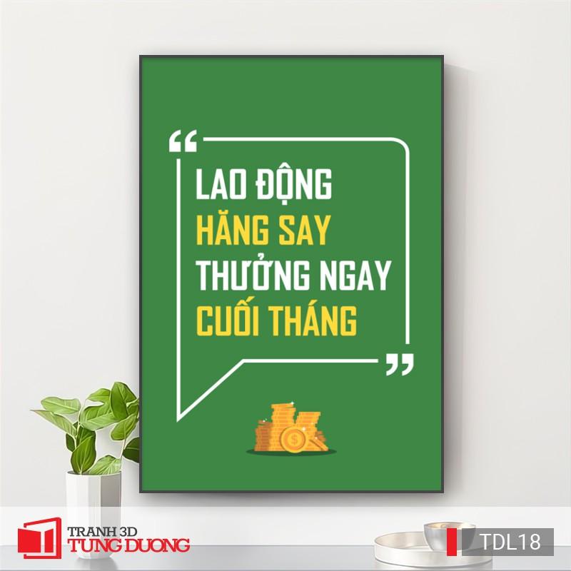 Tranh treo tường động lực văn phòng câu nói slogan truyền cảm hứng, tranh canvas trang trí DL19