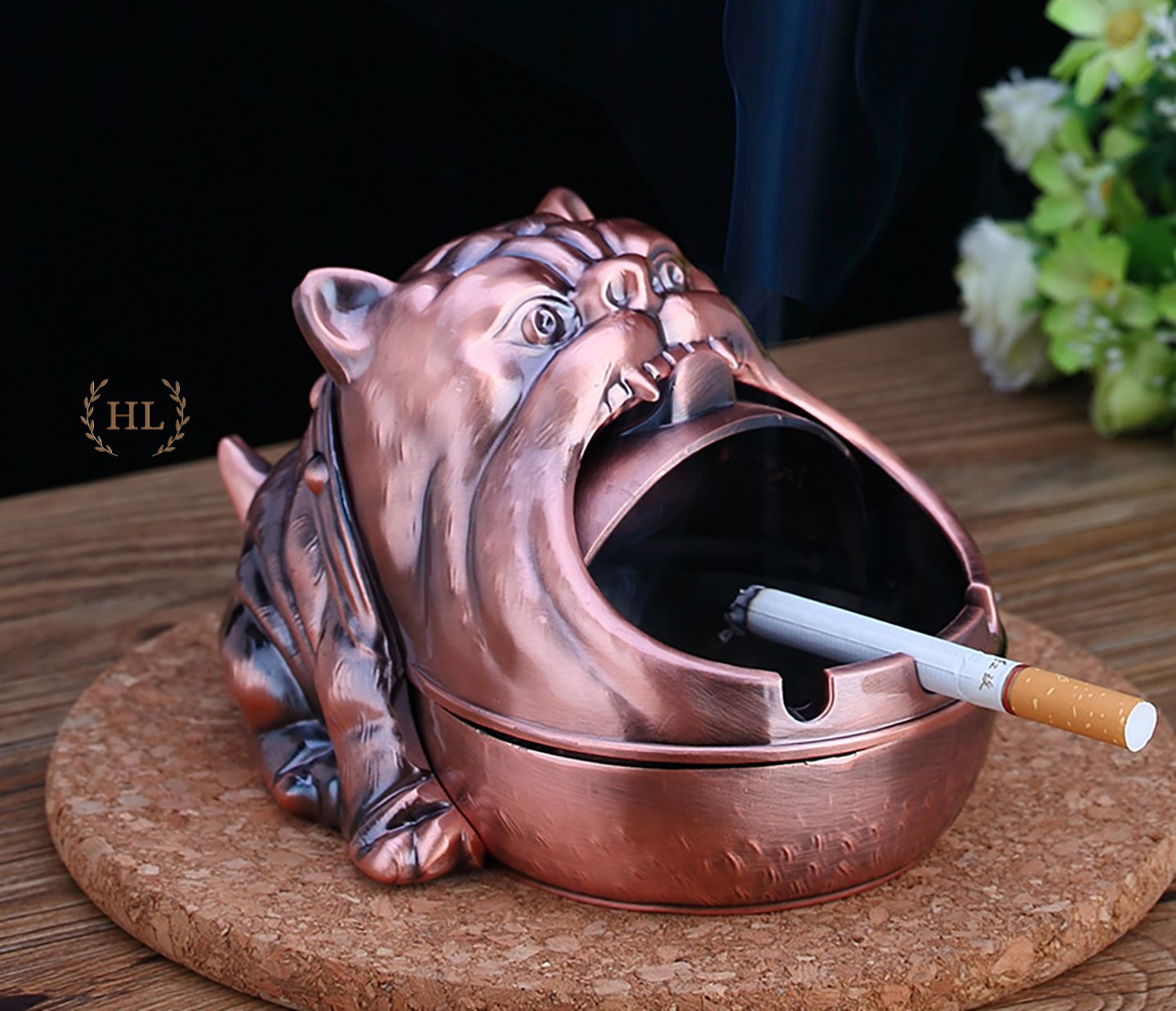 Gạt Tàn Decor Hình Chú Chó BullDog Bằng Hợp Kim Cao Cấp