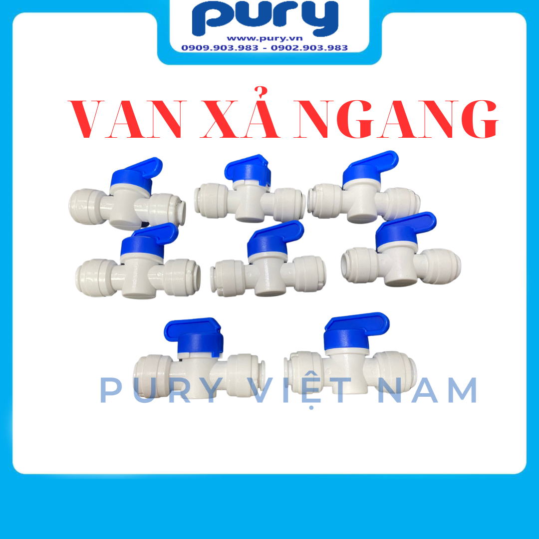 Van Xả Tay, Van Xả Ngang Máy Lọc Nước RO ra dây 6mm hoặc 10mm --- Van Xả Ngang nối nhanh