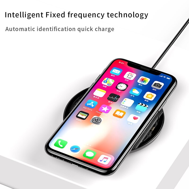Đế sạc nhanh không dây siêu mỏng Baseus Simple Wireless Charger 10W dùng cho iPhone / Samsung/ Huawei/ Xiaomi (Qi Wireless Quick Charge) - Hàng chính hãng