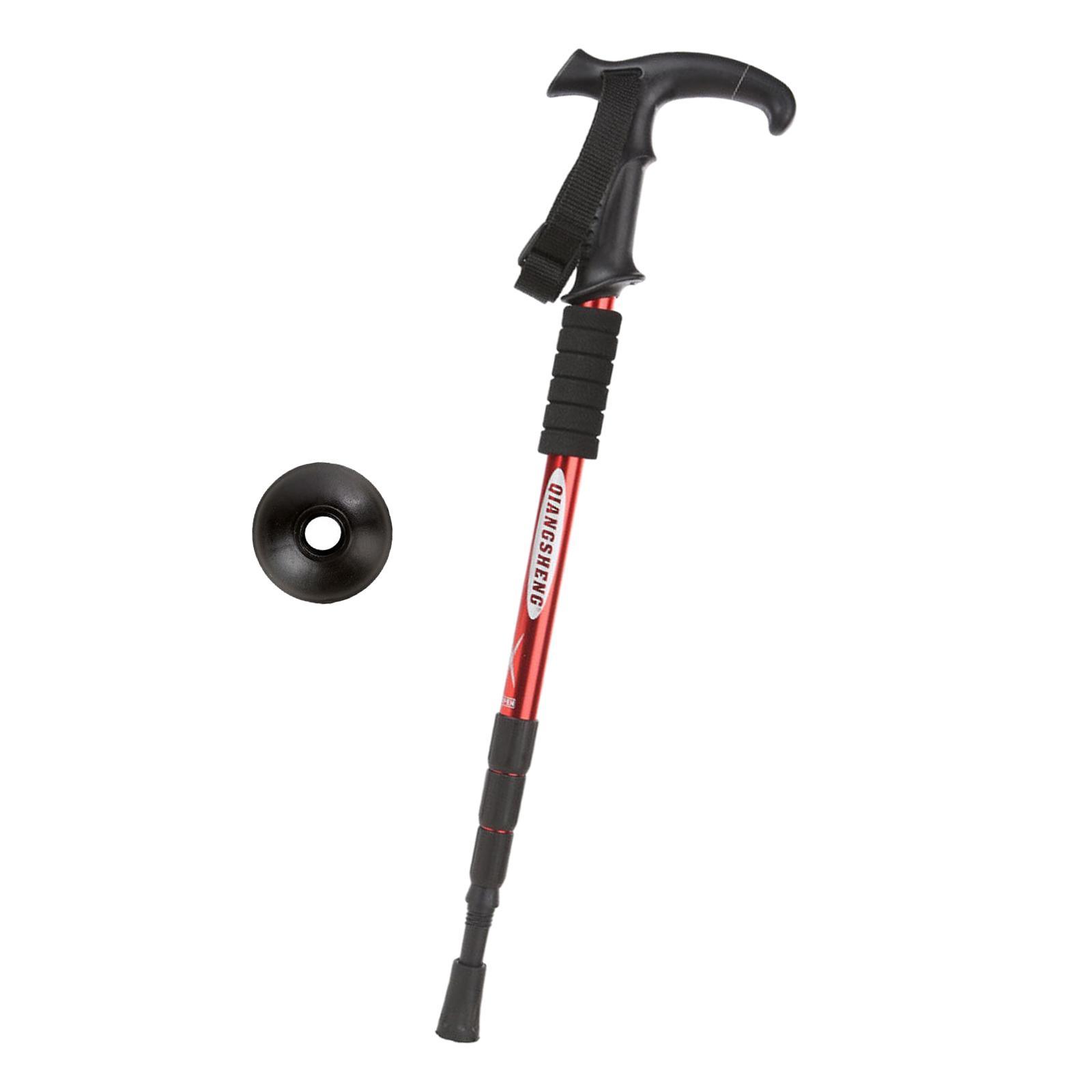 Aluminum Telescopic Elderly Walking Cane Anti Rust Anti Slip Rubber Handle Black