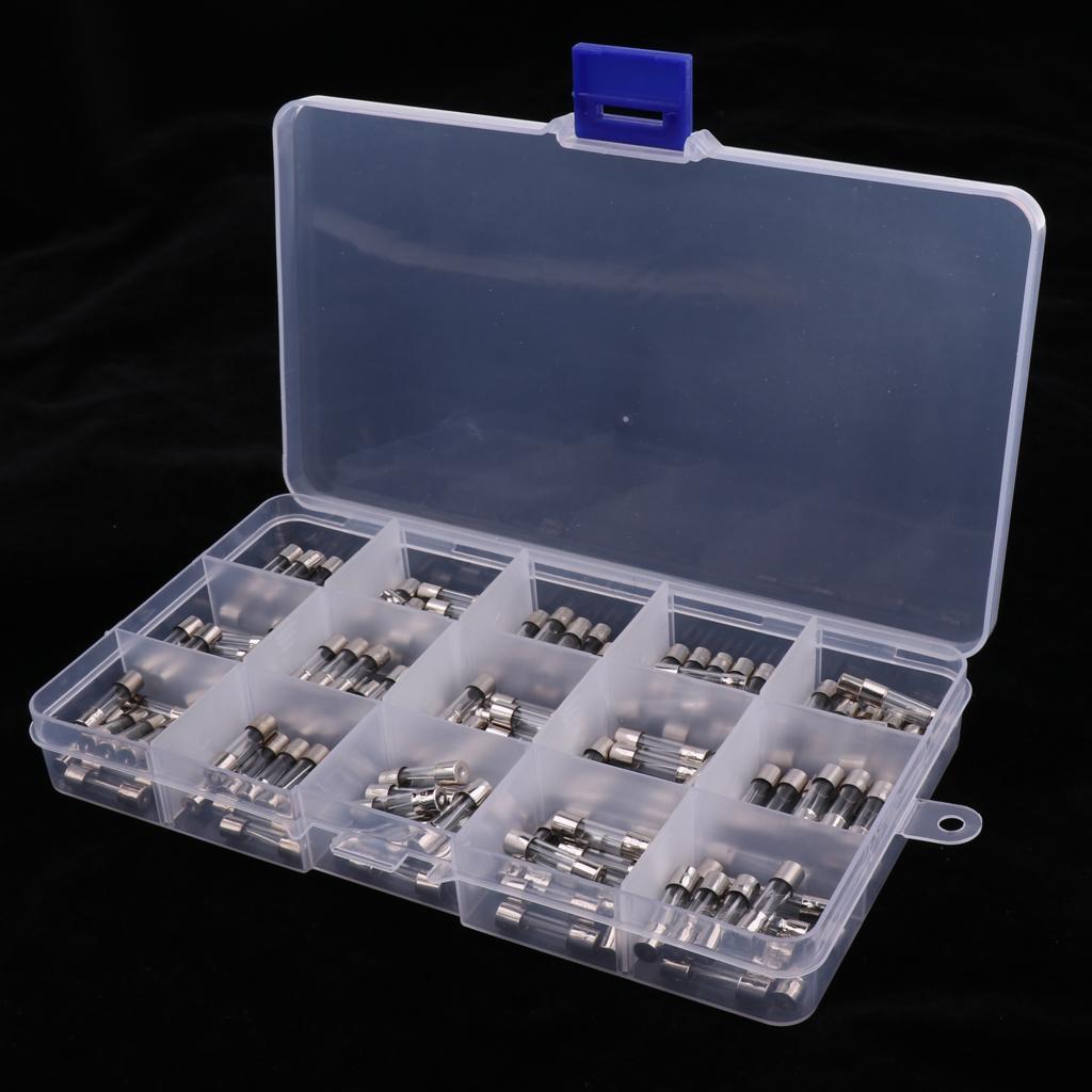15*10 Pcs 5*20mm Quick Blow Glass Tube Fuse Assortment Kit Fast-blow