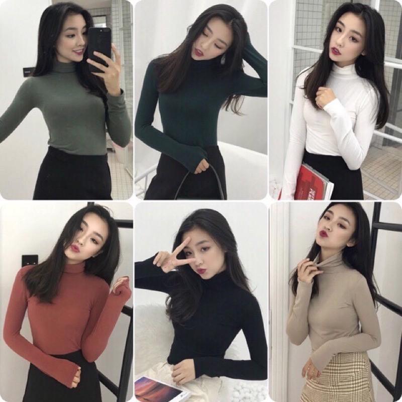 Áo len tăm cao cổ ômbody cho nữ