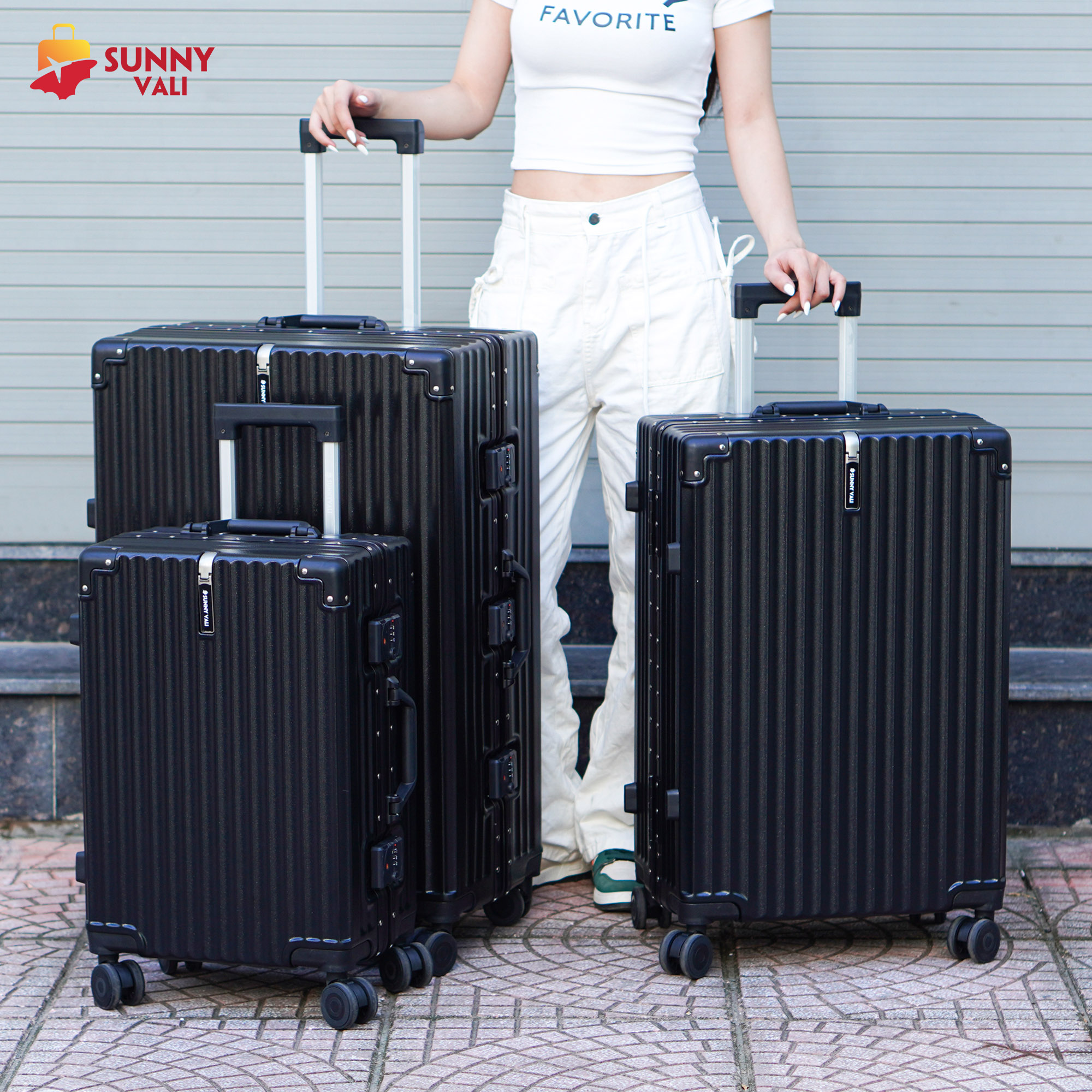 Vali du lịch size 20 inch SUNNY LUMI-LM01 vali kéo xách tay khung nhôm
