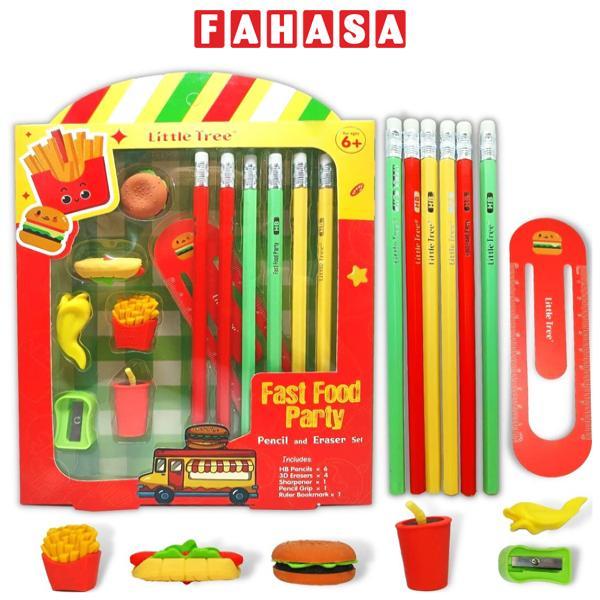 Bộ Dụng Cụ Học Tập Đồ Ăn Nhanh Fast Food Party - Little Tree GP8023-E (13 Chi Tiết)