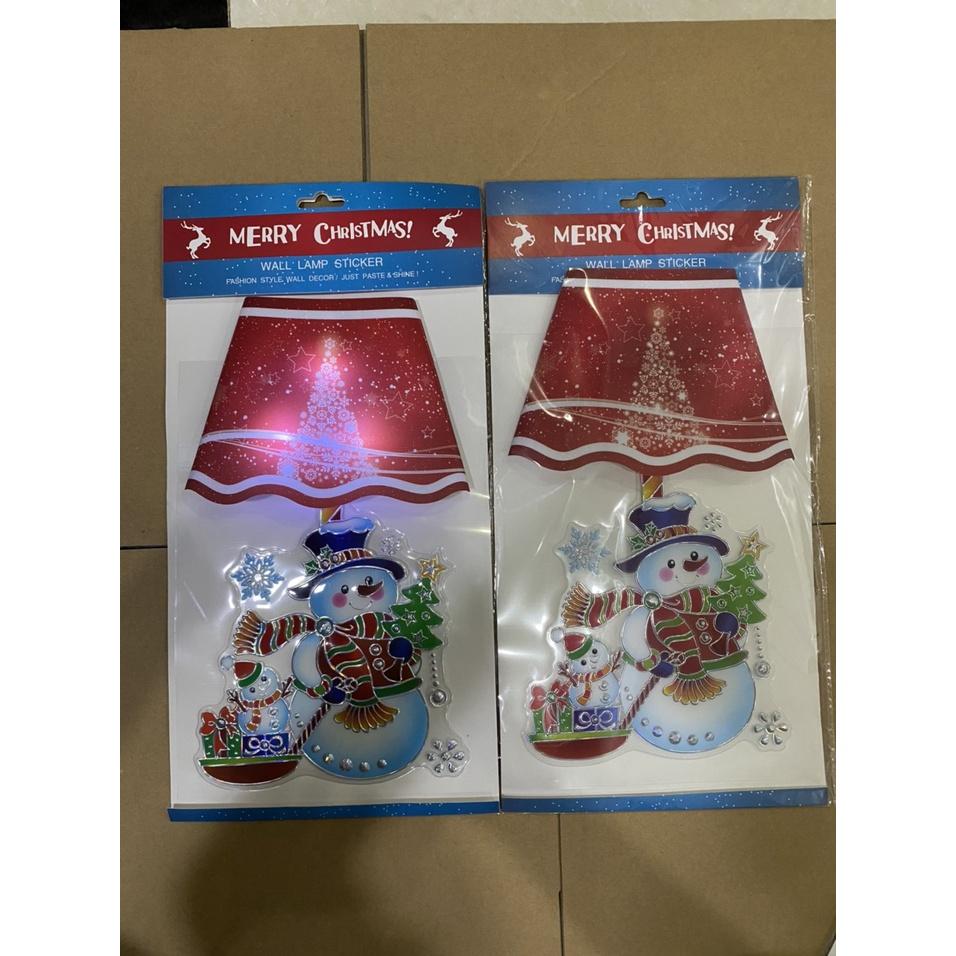 Tranh Noel Dán Tường Cửa Kính Có Đèn Led Bên Trong Chạy Bằng Pin - Cho Giáng Sinh Đầm Ấm An Lành