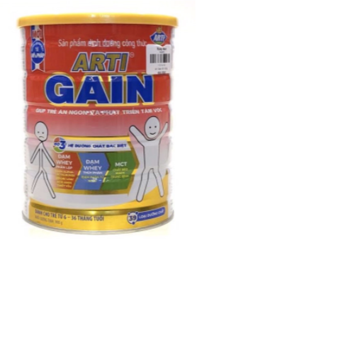 Sữa bột Arti gain đỏ - 900g thích hợp với trẻ suy dinh dưỡng,chậm lớn, biếng ăn độ tuổi từ 6-36 tháng-tặng khăn mềm mịn