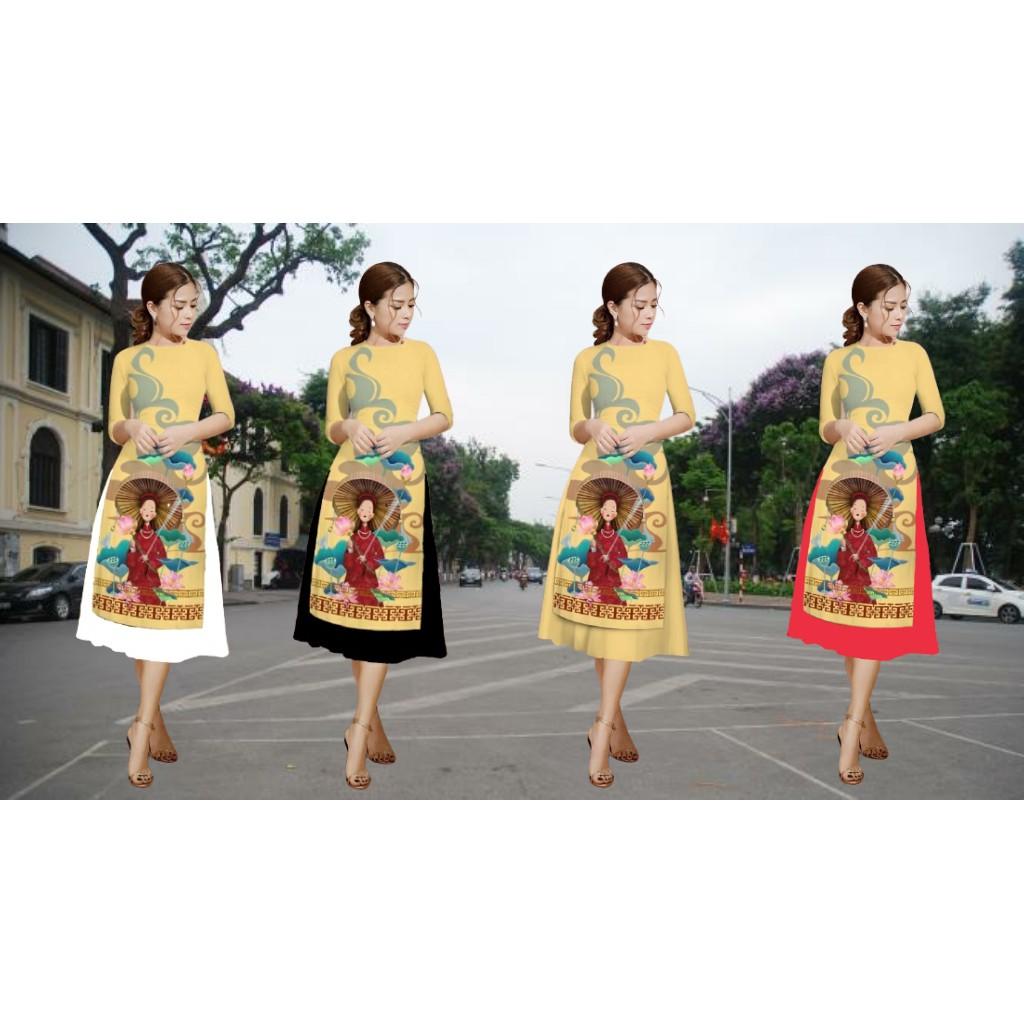 GIÁ XƯỞNG - Áo dài cách tân lụa in 3D