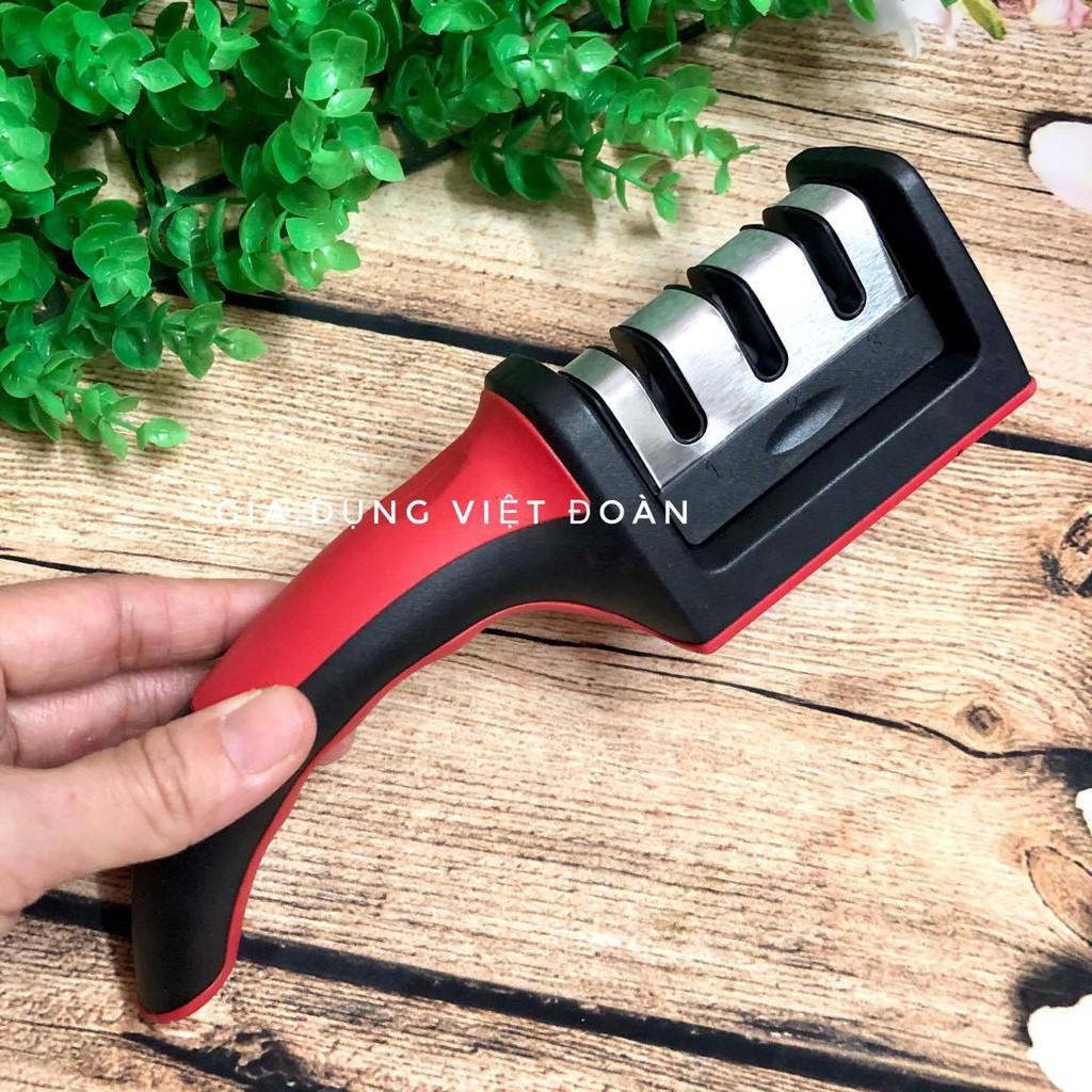 Kitchen Knife Sharpener Dụng cụ Mài Dao cầm tay. Chức năng 4in1 khe mài giũa, Khe liếc và liếc mịn