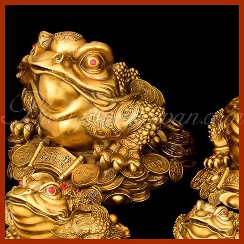 Thiềm Thừ đồng tặng (đế kê gỗ + xu rời ngậm ,bột ngũ vị bao sái