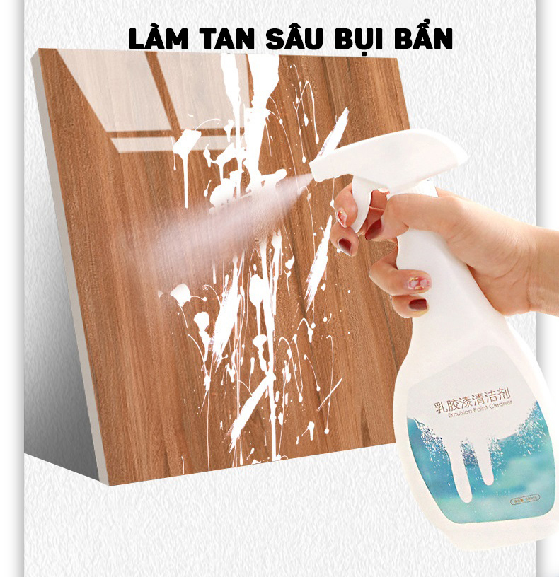 Dung Dịch Tẩy Vết Sơn Cứng Đầu Trên Về Mặt Nội Thất Nhà Cửa Cao Cấp 500ml