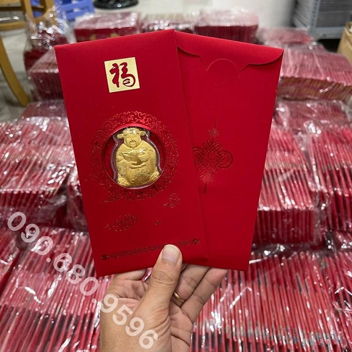 Bao lì xì thần tài mạ vàng Hồng Kông cao cấp