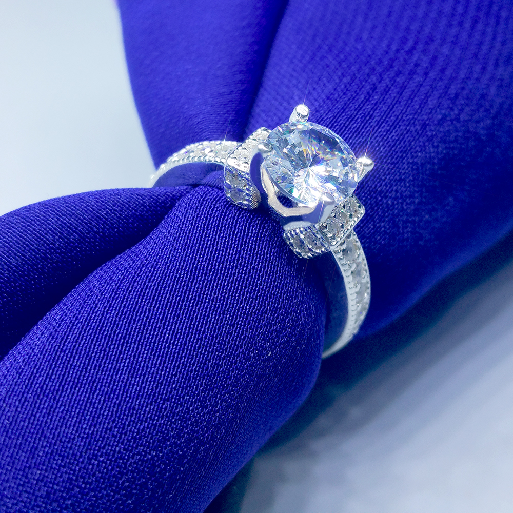 NHẪN BẠC NỮ ĐÍNH ĐÁ ZIRCONIA SANG TRỌNG – TRANG SỨC BẠC PANMILA – KÈM HỘP ĐỰNG LÀ QUÀ TẶNG