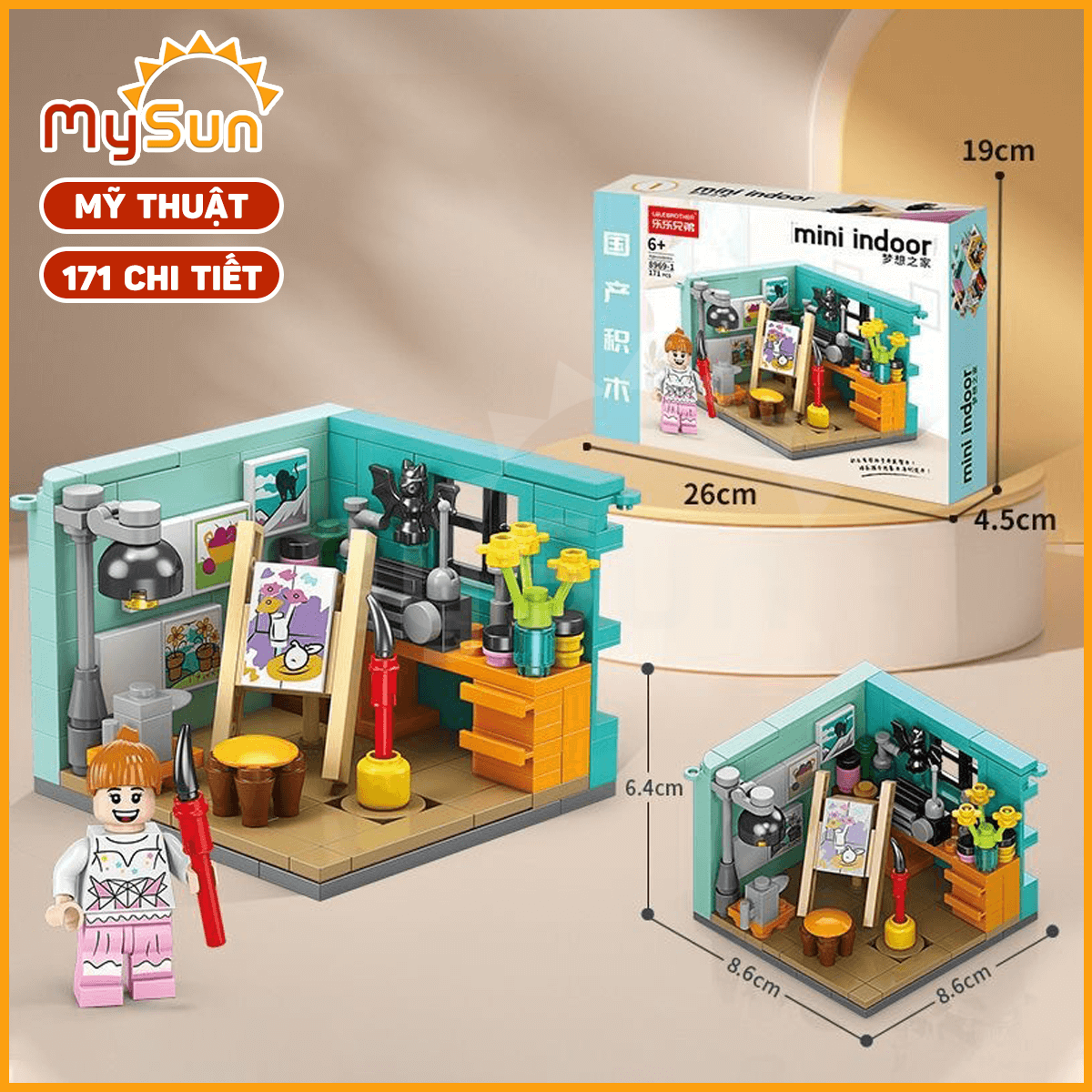Xếp mô hình lắp ráp nhà căn phòng bác sỹ, phi hành gia, hoạ sỹ đồ chơi nghề nghiệp cho bé