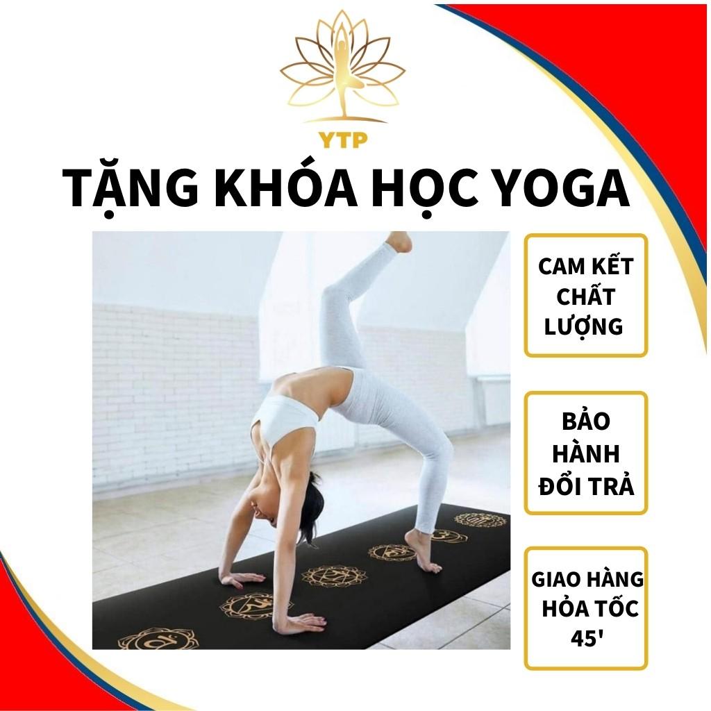 Thảm Tập Yoga Cao Su Nicegood L1NICEGOOD Hoa Văn Mạ Vàng Sang Trọng, Loại 1, Thảm Đen Sang Trọng, Tặng Túi Thảm Và Dây