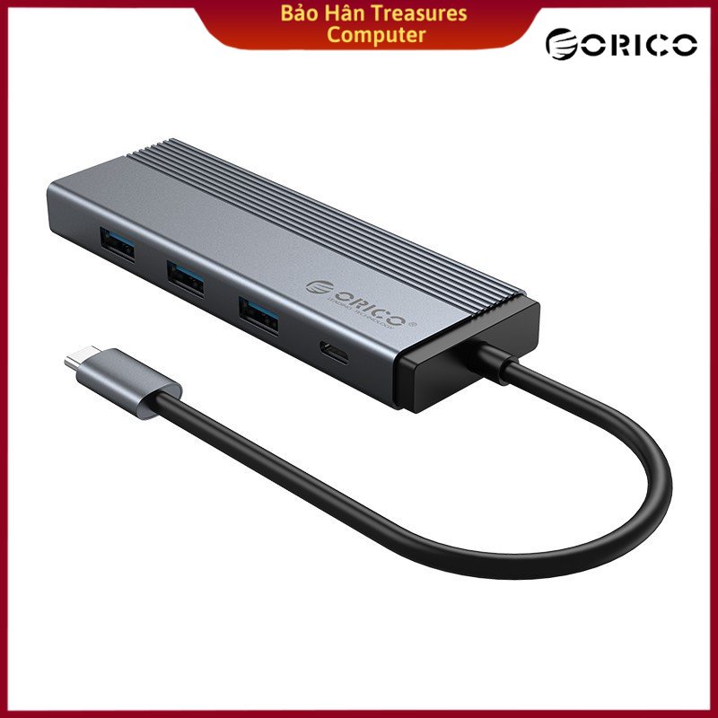 Hub USB Type-C 5 Cổng HDMI 4K 30Hz/ USB 3.0/PD ORICO 5SXH-GY - Hàng Chính Hãng
