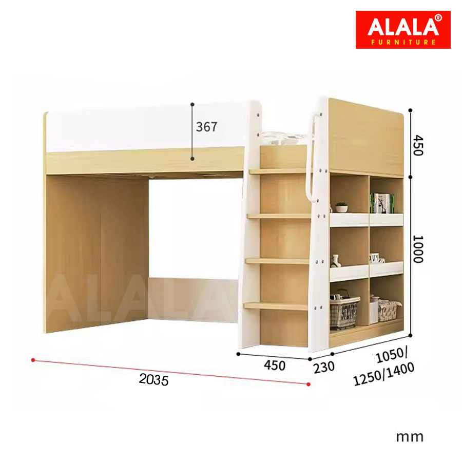 Giường tầng thấp ALALA164 đa năng/ Miễn phí vận chuyển và lắp đặt/ Đổi trả 30 ngày/ Sản phẩm được bảo hành 5 năm từ thương hiệu ALALA/ Chịu lực 700kg