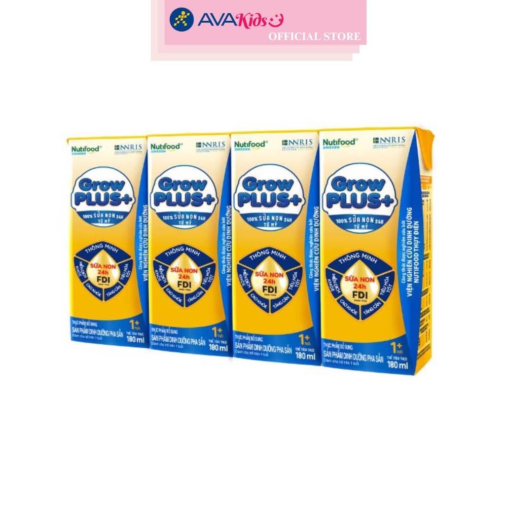 Thùng 48 hộp sữa non pha sẵn Nutifood GrowPLUS+ vàng hương vani 180 ml (từ 1 tuổi)