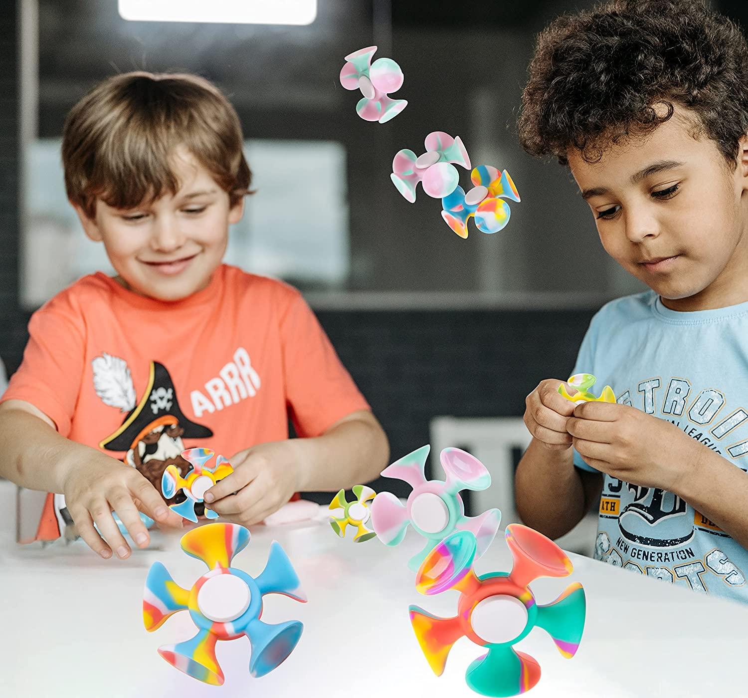 Đồ chơi, Spiners/Darts/Bánh hút đồ chơi, 4 miếng đồ chơi đồ chơi tay căng thẳng đầy màu sắc silicon, đồ chơi đồ chơi đồ chơi cho người lớn và trẻ em từ 3 năm