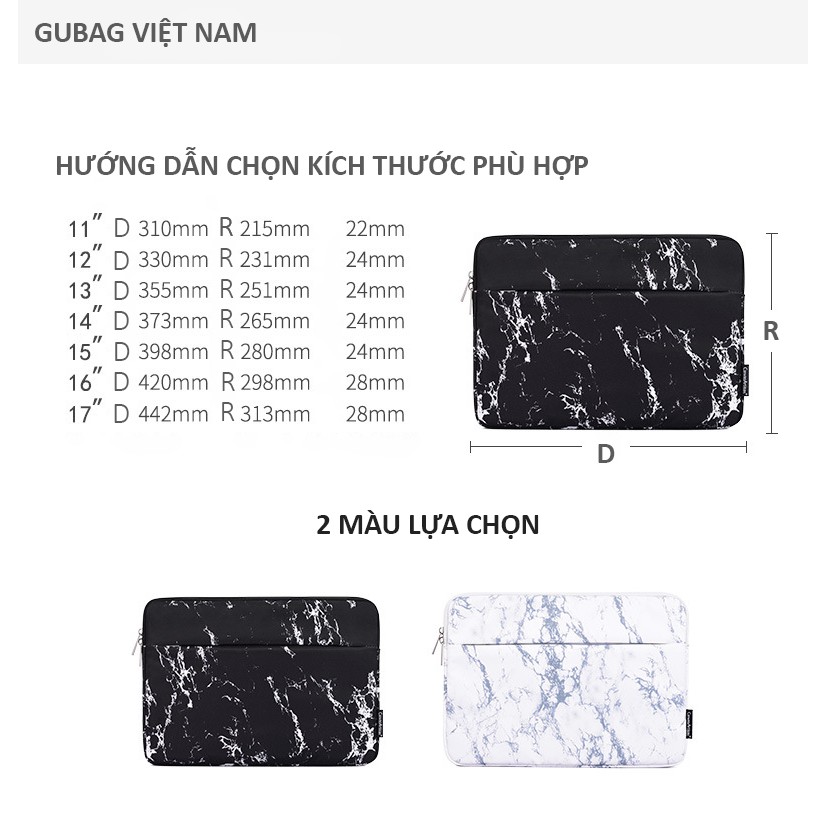 Túi Chống Sốc Macbook Laptop Cao Cấp chống va đập vừa balo nam nữ bảo vệ máy tính 13.3 Inch, 14 Inch, 15 Inch, 15.6 Inch họa tiết vân đá sang trọng