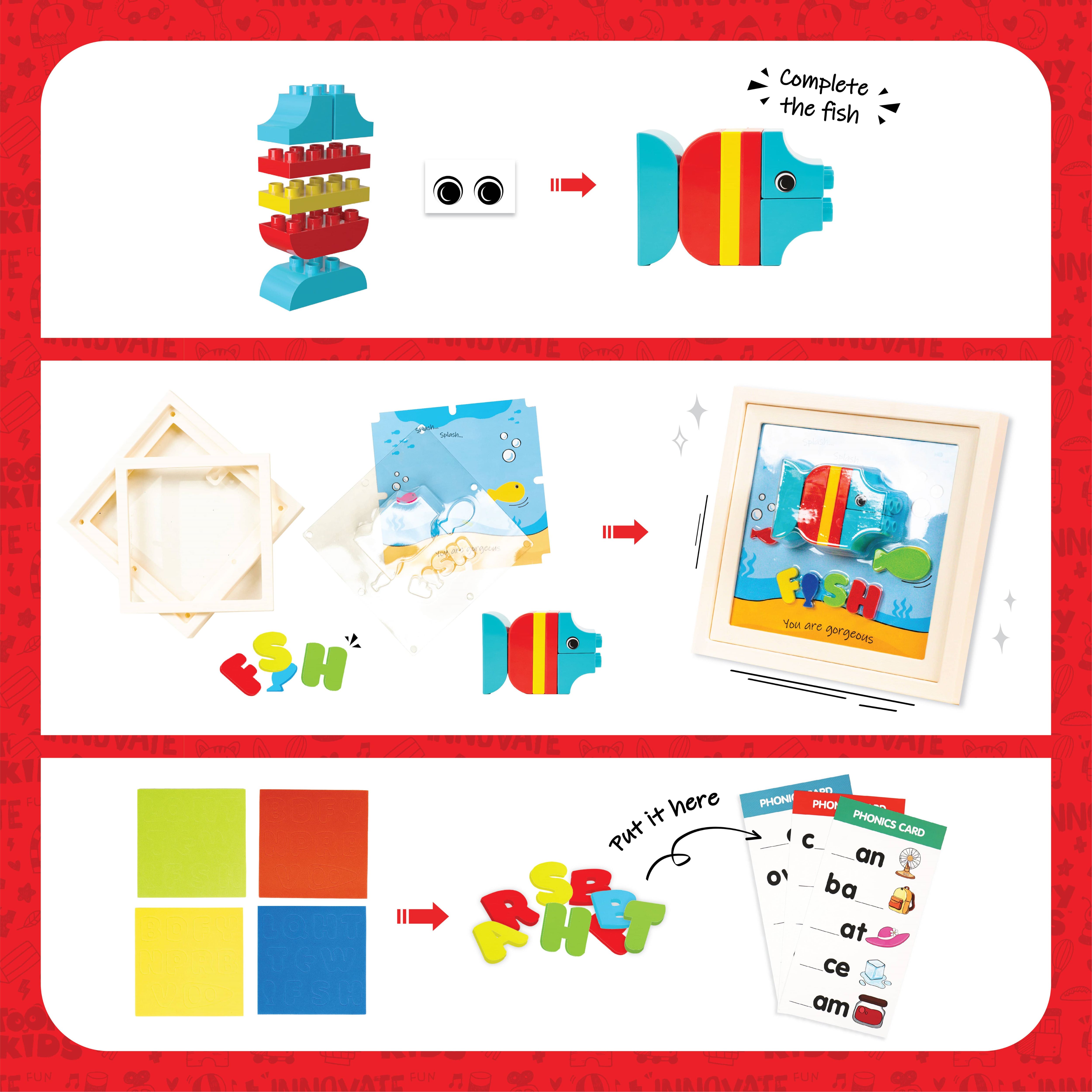 Đồ Chơi Bộ Lắp Ráp Khung Tranh Cá TOONYKIDS - Đồ Chơi Thông Minh Cho Bé - Creative Picture Farme TN00522