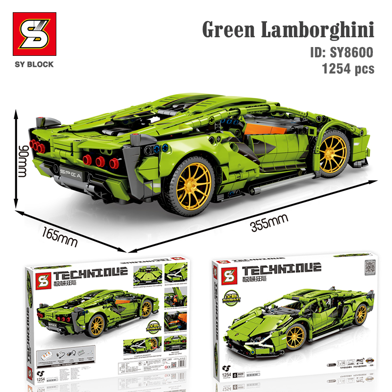 Đồ chơi lắp ghép  mô hình Xe Lamborghini Green - SY8600   ( Chọn phân loại hàng)