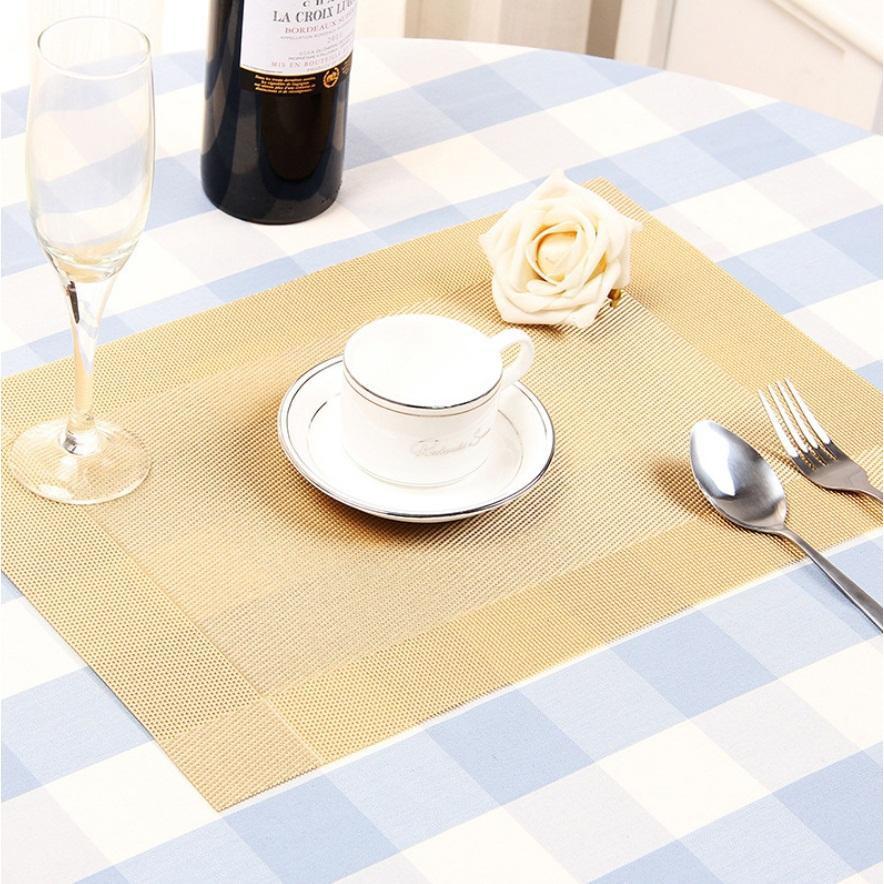 Bộ 4 Tấm lót bàn ăn PVD Polyester cao cấp sang trọng European Style 45x30cm Màu Xám