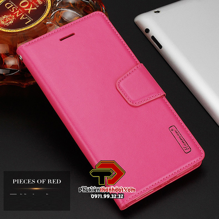 Bao da dạng ví cho OPPO Reno8 T 5G chính hãng Hanman có quai cài, có ngăn để thẻ ATM và tiền, may viền - Hàng chính hãng