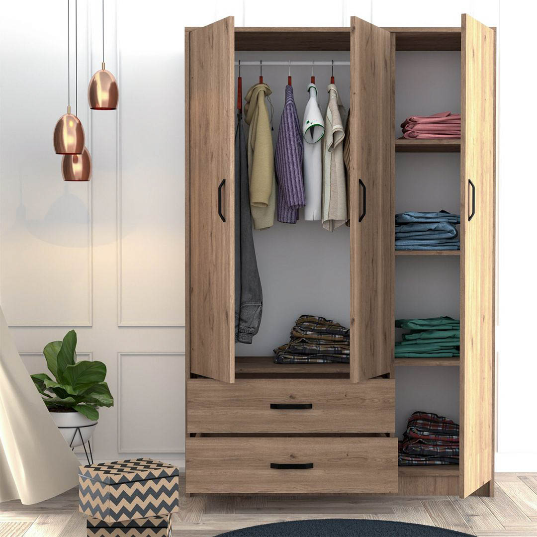 Tủ quần áo gỗ hiện đại SMLIFE Curatu | Gỗ MDF dày 17mm chống ẩm | D120xR48xC180cm
