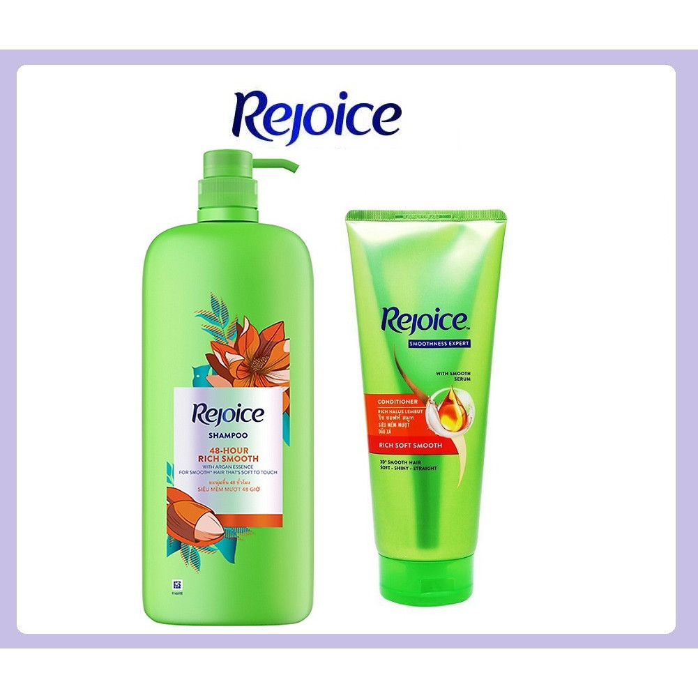 Combo Dầu gội Rejoice siêu mượt 1200ml + Dầu xả Rejoice siêu mượt 320ml