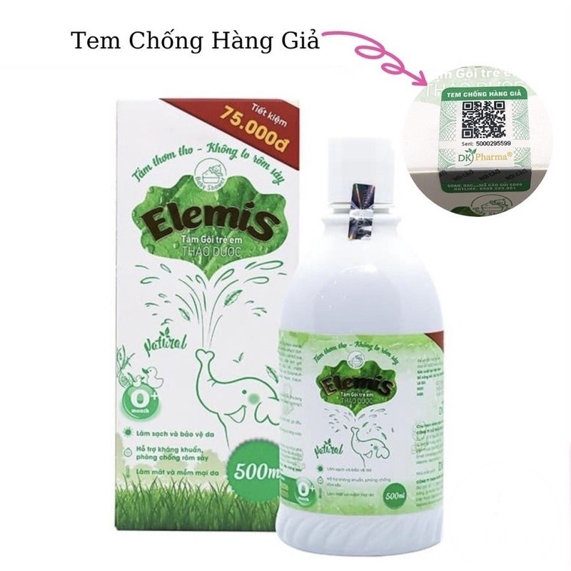 Nước Tắm Gội Thảo Dược Elemis Cho Bé Từ Sơ Sinh, Không Cay Mắt - Combo 02 Chai 500ml