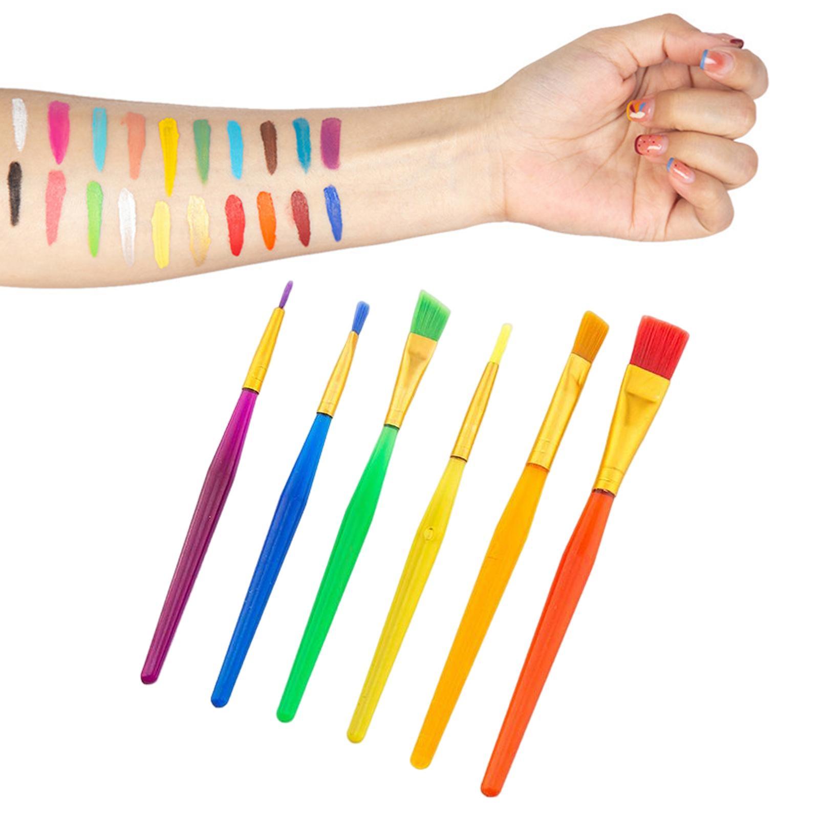 6Pcs Paint Brushes Set Acrylic Oil Watercolor Painting Body Painting Brushes