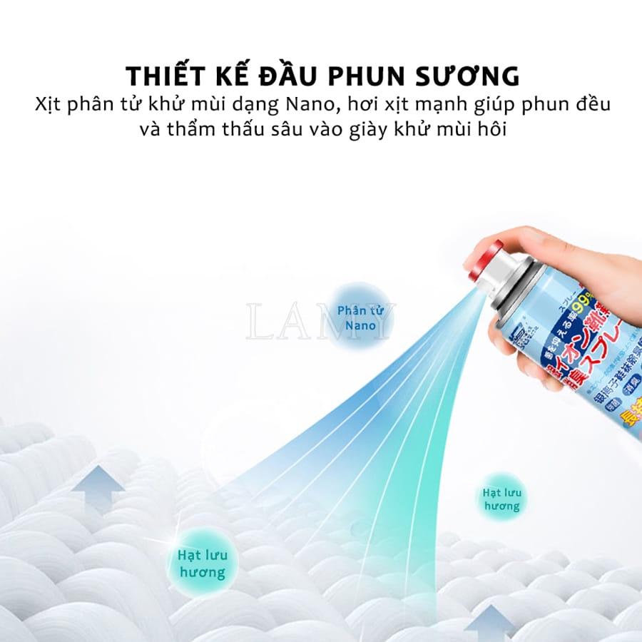 Chai Xịt Khử Mùi Giày Dép NaNo Bạc, Bình Xịt Thơm Khử Mùi Mồ Hôi Chân Diệt Vi Khuẩn Hiệu Quả