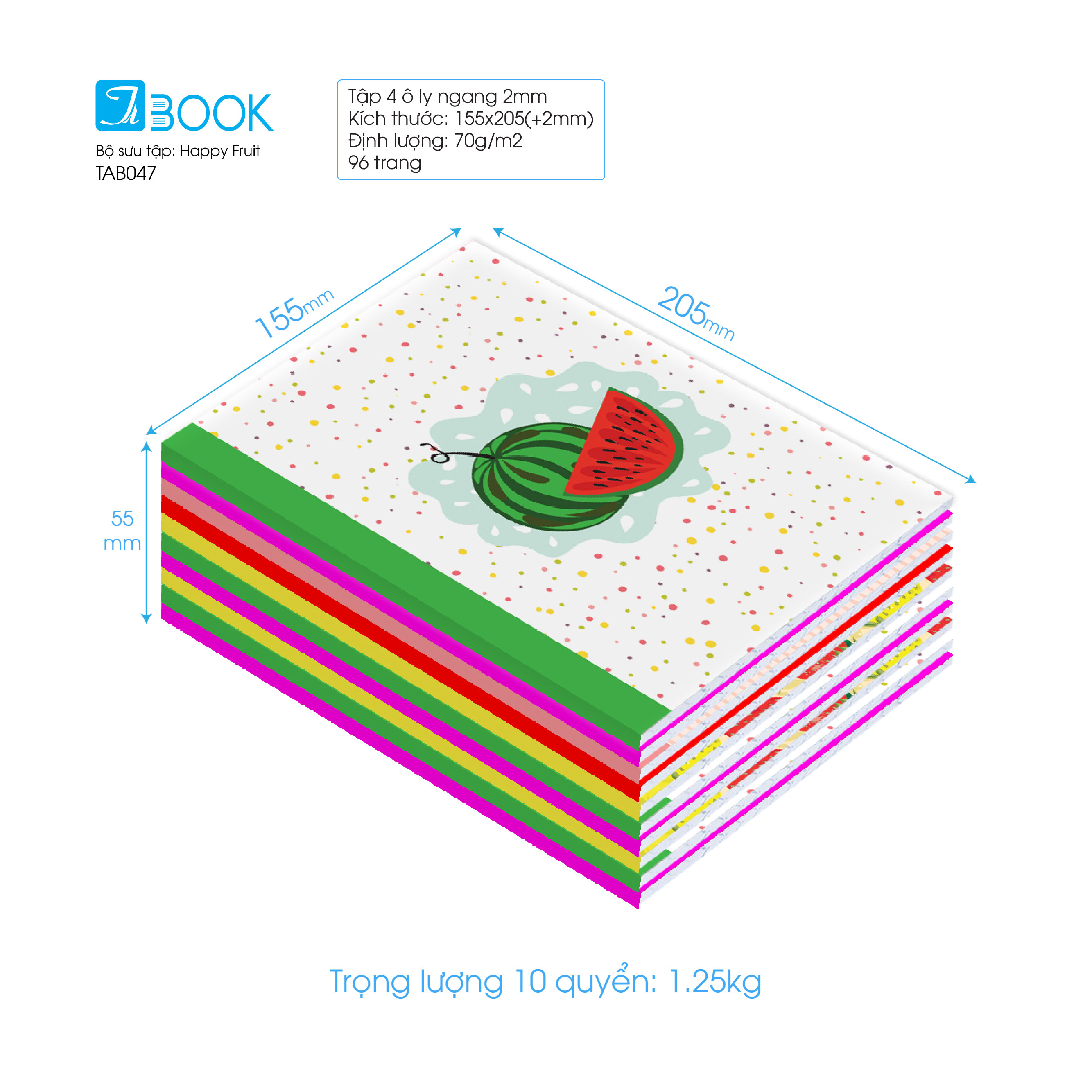 [HCM]Tập học sinh Happy Fruit, 96 trang ĐL70 (TAB047)