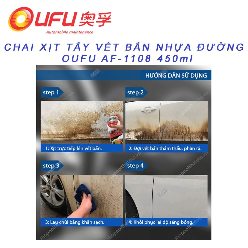 Chai Xịt Tẩy Vết Bẩn Nhựa Đường Bảo Vệ Lớp Sơn Xe Máy và Ôtô OUFU AF-1108 450ml