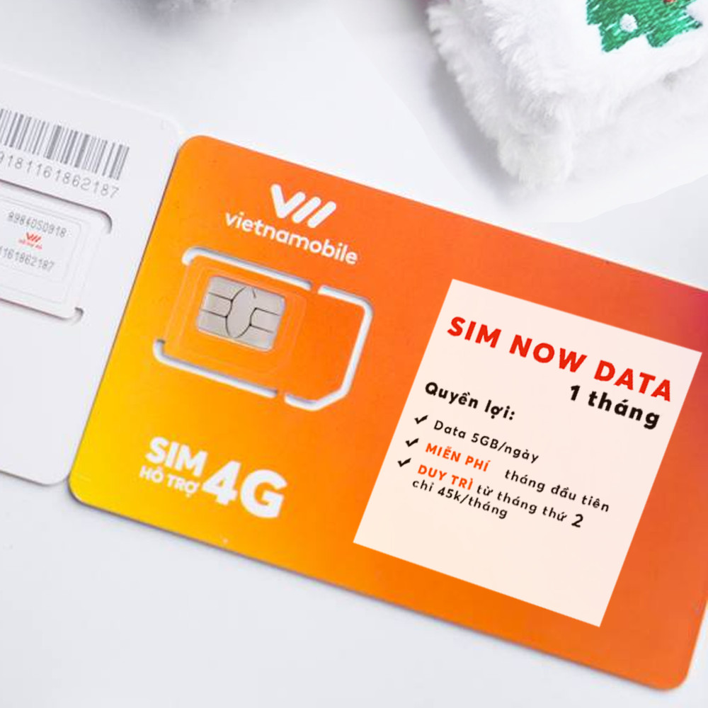 Sim Now Data 1 tháng - 5GB/ngày Miễn phí tháng đầu tiên - Chính hãng Vietnamobile